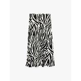 Zebra Desenli Midi Saten Etek