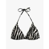 Zebra Desenli Üçgen İpli Bikini Üstü