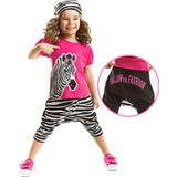 Zebra Fashion Kız Çocuk T-shirt Kapri Şort Takım