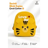 Zebra Konsept Sevimli Kaplan Figürlü Kız ve Erkek Anaokulu, Kreş ve Günlük Kullanım Canvas Sırt Çantası Mini Kaplan/Kedicik