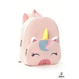 Zebra Konsept Unıcorn Pembe Kadife Kız Çocuğu Anaokulu ve Kreş Sırt Çantası Unıcorn Figürlü Kadife