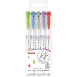 Zebra Mildliner 5'li Keçeli Kalem Seti Farklı Renkler ve Uç Ölçüleri ile Yaratıcı Çizim İçin