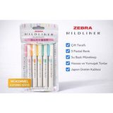 Zebra Mildliner 5’li Pastel Renk Çift Taraflı Fosforlu Kalem Seti – Japon Üretim