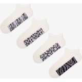 Zebra Mix Burun Dikişsiz 4lü Patik Çorap