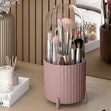 Zebra Ofis Banyo Mutfak Kozmetik Düzenleci Şeffaf Kapaklı Makyaj Organizeri (Rose Gold)