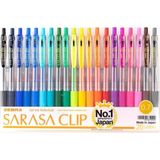 Zebra Sarasa Clip 20 Renk Set Jel Mürekkepli Roller Kalem 0.7 mm Konforlu Tutma Özelliği