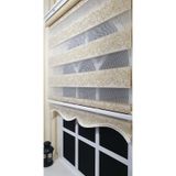 Zebra Stor Perde Sarı Sarmaşık Desen Altın Simli Etek Dilimli Stb9300 V 02