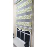 Zebra Stor Perde Yeşil Beyaz Etek Dilimli ST 032