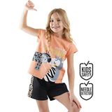 Zebra ve Leo Kız Çocuk T-Shirt Şort Takım - 6 Yaş - Siyah