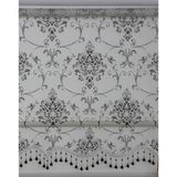 ZebraEvim Siyah Damask Çift Mekanizmalı Tül Boncuklu 200x260 cm Stor Perde