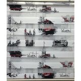ZebraEvim Siyah-Kırmızı İstanbul Desenli 110x260 cm Zebra Perde