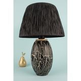 Zebre Handmade Seramik Abajur Siyah-Gold