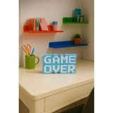 ZEBU3DESIGN Retro Game Over Kabartmalı Dekoratif Obje - Kırmızı | Masaüstü ve Duvar Süsü | Hediye - Mavi - Beyaz