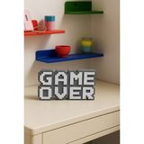 ZEBU3DESIGN Retro Game Over Kabartmalı Dekoratif Obje - Masaüstü ve Duvar Süsü - Hediye - Gri - Beyaz