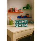 ZEBU3DESIGN Retro Game Over Kabartmalı Dekoratif Obje - Masaüstü ve Duvar Süsü - Hediye - Turkuaz - Beyaz