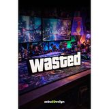 ZEBU3DESIGN Wasted Yazı Figürü Masa Dekoru | Oyuncu Odası Gaming Aksesuarı | 20 cm - Siyah - Beyaz
