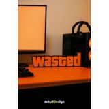 ZEBU3DESIGN Wasted Yazı Figürü Masa Dekoru | Oyuncu Odası Gaming Aksesuarı | 20 cm
