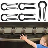 zechuan Çocuk Güvenliği ve Prova için Soba Düğmesi Kilidi (5 Paket), Çocuklar ve Evcil Hayvanlar için Fırın Düğmesi Güvenlik Kapakları (Siyah)