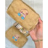 ZeCo Collection Gökkuşağı Capybara Pofuduk Peluş Çanta Kahverengi / Kalemlik / Toparlayıcı / Kalem Kutu