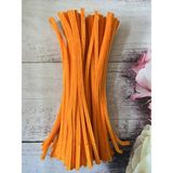Zedhobi 10 Adet Z19 Açık Turuncu Şönil 30 cm Tüylü Peluş Tel Çiçek Yapımına Okul Öncesi Anaokuluna Uygun