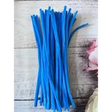 Zedhobi 10 Adet Z4 Gök Mavi Şönil 30 cm Tüylü Peluş Tel Çiçek Yapımına Okul Öncesi Anaokuluna Uygun