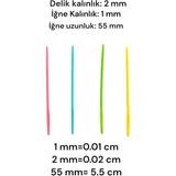 Zedhobi 20 Adet 5.5 cm Boyutlarında Ince Karışık Plastik Yün Boncuk Iğnesi Çocuklar Için Eğitici Iğne