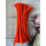Zedhobi 25 Adet Z18 Neon Turuncu Şönil 30 cm Tüylü Peluş Tel Çiçek Yapımına Okul Öncesi Anaokuluna Uygun