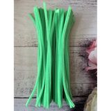 Zedhobi 25 Adet Z40 Açık Neon Yeşil Şönil 30 cm Tüylü Peluş Tel Çiçek Yapımına Okul Öncesi Anaokuluna Uygun