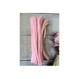 Zedhobi 25 Adet Z9 Toz Pembe Şönil 30 cm Tüylü Peluş Tel Çiçek Yapımına Okul Öncesi Anaokuluna Uygun