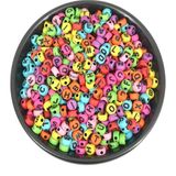 Zedhobi 50 gr Karışık Renkli Harf Boncuk 4x7mm Delikli Plastik Malzeme ile Hobi ve Takı Yapımı İçin