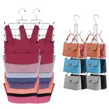ZEDODIER 2 Paket Tank Top Askı Sütyen Düzenleyici ve Dolap için 2 Paket Çanta Askısı, Metal Yerden Tasarruflu Dolap Organizatörleri ve Tank Top, Spor Sütyeni, Çanta, Çanta, Gümüş için Depolama