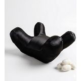Zeelux Güzellik Yastığı – %100 Ipek Kumaşlı, Pamuk Iç Astarlı Beauty Sleep Pillow, Kırışıklık Önleyici Ergonomik Yüz ve Boyun Destek Yastığı | Sırt Üstü ve Yan Yatanlar Için - 45 x 42 x 10 cm - Siyah