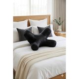Zeelux Güzellik Yastığı – %100 Ipek Kumaşlı, Pamuk Iç Astarlı Beauty Sleep Pillow, Kırışıklık Önleyici Ergonomik Yüz ve Boyun Destek Yastığı | Sırt Üstü ve Yan Yatanlar Için - 45 x 42 x 10 cm - Siyah