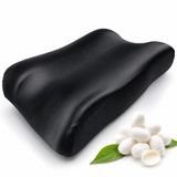 Zeelux Yaşlanma Karşıtı ve Kırışıklık Önleme için Premium Güzellik Uyku Yastığı - %100 Dut İpek Kılıf ve Bambu İç Astarlı Ortopedik Hafızalı Köpük - Nefes Alabilir, Soğutma ve Hipoalerjenik (Siyah)