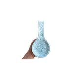 Zeem Handmade Ceramic El Yapımı Seramik Buz Mavi Kaşıklık Lale Desenli Kepçelik Spatulalık Dekoratif Mutfak Tezgahüstü Kaşık Altlığı, Ev Hediyesi