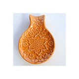 Zeem Handmade Ceramic El Yapımı Seramik Kabartma Küçük Kaşıklık Mavi Çini Desenli Dekoratif Yeşil Kaşık Altlığı Mutfak Kaşıklığı Tezgah Üstü Lila Kaşık Standı Turuncu Kepçe Kaşık Tutucu