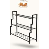 Zeenza Home Flora 3'lü Basamaklı Metal Çiçeklik - Siyah