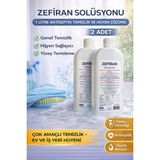 Zefiran Solüsyonu 1 Litre 2 Adet Set Antiseptik Hijyen Ve Çok Amaçlı Temizlik Solüsyonu