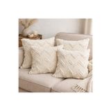 ZEGPAR Kırlent Kılıfı 4 Adet Pamuklu Saçaklı Şönil Kumaş 43 x 43 cm