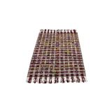 Zehra Abla Halı Antika El Dokuma Ekoseli Ender Boyutlu İşlemeli Sofra Tülü Yün Kilim 6248 Çok Renkli-140 x 170