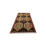Zehra Abla Halı Antika El Dokuma Tek Parça Yekpare Çatal Kapılı Erzurum Yün Kilim 6320 Çok Renkli-160 x 350