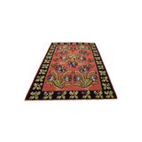 Zehra Abla Halı El Dokuma 6m2 Güllü Çiçekli Kirmen Karabağ Yün Kilim 5621 Renkli-200 x 300