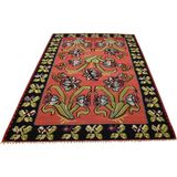 Zehra Abla Halı El Dokuma 6m2 Güllü Çiçekli Kirmen Karabağ Yün Kilim 5621 Renkli-200 x 300