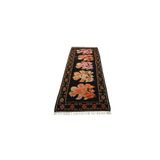 Zehra Abla Halı El Dokuma Gösterişli Güllü Çiçekli Kirmen Karabağ Yolluk Yün Kilim 6378 Çok Renkli-100 x 325