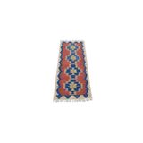 Zehra Abla Halı El Dokuma Zarif Renkli Pamukkale Denizli Yün Kilim 6338 Çok Renkli-60 x 150