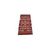Zehra Abla Halı El Dokuması Otantik Barak Antalya Yörük Yün Kilim 6370 Çok Renkli-80 x 160