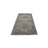 Zehra Abla Halı Vintage 4m2 El Dokuma Nadir Dekoratif Çift Göbekli Yün Halı 5555 Bej-150 x 260