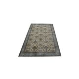 Zehra Abla Halı Vintage El Dokuma 4m2 Bej Çiçekli Eskitme Lüks Yün Salon Halısı 5636 Bej-150 x 260