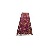 Zehra Abla Halı Yeni El Dokuma Benzersiz Otantik Herki Yolluk Yün Kilim 5500 Renkli-100 x 350