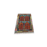 Zehra Abla Halı Yeni El Dokuma Çatal Kapılı Kemaliye Horasan Türkmenleri Yün Kilim 5357 Renkli-100 x 160
